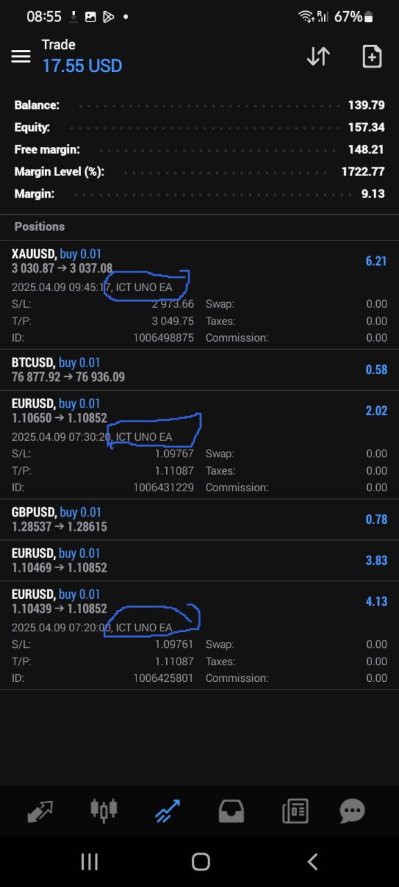 Terminal Open Positions Log